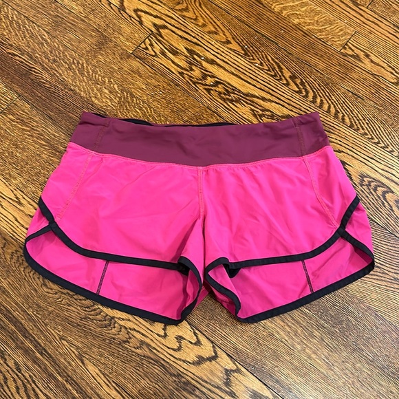 lululemon athletica Pants - lululemon pink and black speed up shorts!